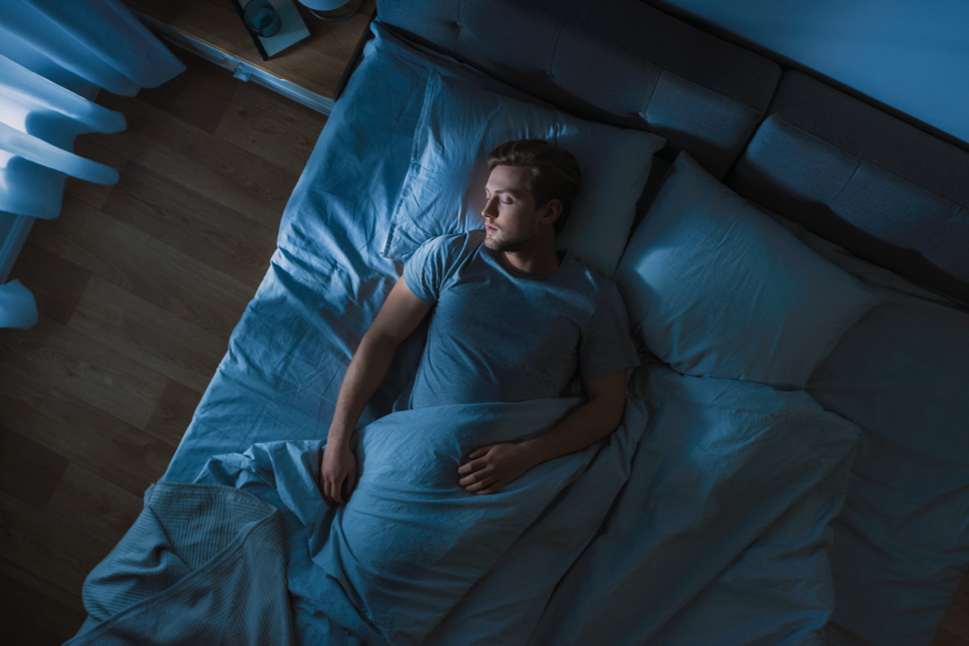 A man sleeping calmly.